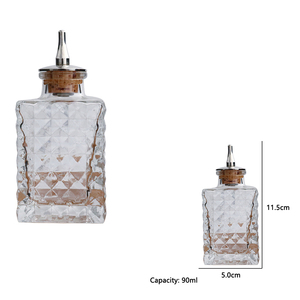 Offre Spéciale 90ml Premium Bar Tool Carré Bitters Bouteille Verre avec Métal Top <span class=keywords><strong>Cocktail</strong></span> Barman Spécial - Product Image 5