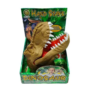 Kundenspezifische farbige Box Verpackung Vinyl Tieren-Handpuppen-Spielzeug 10-20 cm Donner Drachen-Klar-Fist Baby-Dinosaurier-Handpuppe