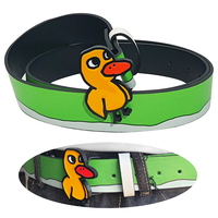 Ceinture Yogoo avec boucle personnalisée en émail, logo de dessin animé, design de marque, accessoires de mode en métal pour vêtements avec ceinture en cuir