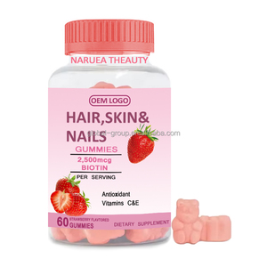 Gomitas de biotina para el cabello OEM ODM para un crecimiento más rápido del cabello y las uñas Suplementos de goma Todos los ingredientes naturales Gomitas para el cabello - Product Image 1