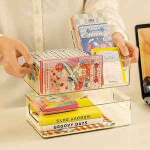 Transparent Pet Office Organizer Rectangle Desktop Storage <b>Box</b> For Cosmetics Skincare <b>Makeup</b> Jewelry Portable Storage - Product Image 4