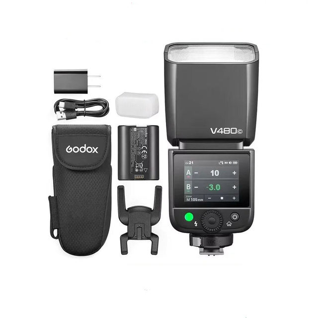 Godox V480 Mini On-Camera Speedlite Flashlight 2.4G Wireless TTL for ///Fujifilm/Olympus Plastic 10cm Diameter