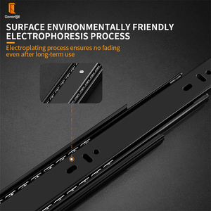 Rail <span class=keywords><strong>coulissant</strong></span> silencieux en acier laminé à froid, blanc et noir, à trois sections, avec capacité de charge de 35 kg - Product Image 2