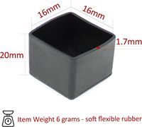 Kuliwei Embouts carrés en caoutchouc noir antidérapants pour pieds de meubles et chaises