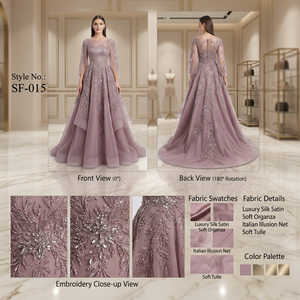 Robe de soirée moderne de luxe en satin, ornée à la main, longueur ras du sol, pour la mariée et ses demoiselles d'honneur, élégante, formelle, pour occasions spéciales, tendance - Product Image 2