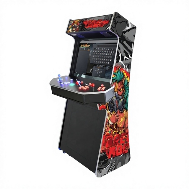 4 Players Upright Arcade Game Machine 32'' Screen Multi Game Classic 4P Stand Retro Arcade Video Game Cabinet 1 Year English
