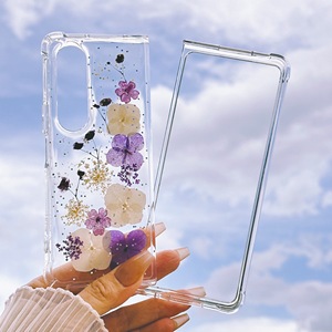 Funda de teléfono de lámina dorada con pegamento de gota rosa brillante de flores, funda transparente para <span class=keywords><strong>Samsung</strong></span> Z Fold 6 <span class=keywords><strong>Flip</strong></span> 5 4 <span class=keywords><strong>3</strong></span> - Product Image 1