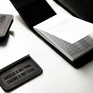 Black Luxury Personalized Leather Golf Scorecard Holder with Waterproof Case Customized Yardage Book Cover - Product Image 3