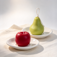 Bougies parfumées personnalisées en forme de fruits, bougies mignonnes en forme de poire et de pomme, décoration de Noël pour la maison, cadeau unique