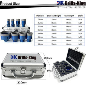 8 pièces outils de <span class=keywords><strong>carreleur</strong></span> M14 foret à noyau de diamant brasé <span class=keywords><strong>Kit</strong></span> de scie cloche pour carrelage en béton céramique - Product Image 2