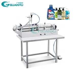 Semi-automatic filling machine single head liquid detergent shampoo body wash plastic bottle filling machine equipment