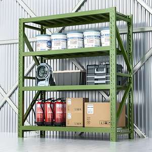 מדף אחסון מתקפל למוסך בעל 4/5 שכבות, מסגרת פלדה בעיצוב חדש, עמיד במיוחד לעומס של 300 ק\"ג, מתאים למחסנים. - Product Image 2