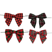 Ruban à carreaux en gingham de 3,5 pouces, ruban à nœuds torsadés pour attacher les colis, emballage cadeau, arbre de Noël