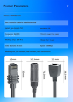 Câble d'extension RJ45 Cat7 0,2 m, câble réseau Ethernet blindé étanche, ROHS CE FCC pour utilisation en extérieur, gris 1200 Mbps