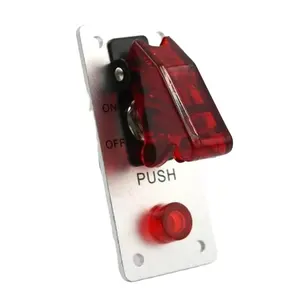 Dashboard Panel 12v/24v Lever 1 Contact Racing Red Light Indicator 1 gang Toggle Switch Panel for Race Car Sport