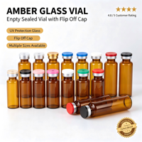 Flacon en verre ambré vide de 4 ml à 30 ml avec bouchon multicolore, flacon en verre scellé, fournisseur en gros