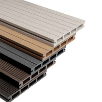 Planches de terrasse en WPC creuses imperméables pour la décoration de sols extérieurs, terrasse composite antidérapante à trous carrés pour jardin et patio