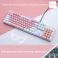 Clavier mécanique OKW212 108 touches avec rétroéclairage RVB (7 couleurs) USB Type-C pleine taille pour le travail, les jeux, la maison, l'ordinateur portable et le bureau