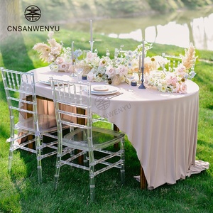 Grosir akrilik transparan pesta makan penjualan bersih akrilik plastik Stackable Chiavari kristal bening kursi pernikahan untuk acara - Product Image 2