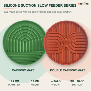 Wholesale Rainbow Suction Silicone Dogs <b>Cats</b> Slow <b>Feeder</b> Bowl Food Grade Pet Feeding Plate Anti-Gulping Anti-Choking Waterproof - Product Image 6