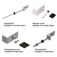 Kit Braket Atap Seng L-Foot Aluminium Stainless Steel Anodized UISOLAR untuk Pemasangan Panel PV di Atap Aspal