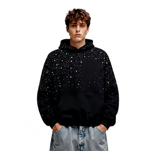 Sudadera con Pedrería para Hombre, Diseño con Pedrería, Material Duradero, Tacto Suave, Estilo Casual para Uso Diario - Product Image 1
