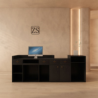 Comptoir de caisse en bois moderne et simple, style luxe léger, pour entreprises, bureaux, hôtels, hôpitaux, centres commerciaux, bureaux d'accueil