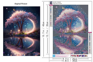 Kit d'art mural arbre de vie abstrait moderne peinture décorative diamantée avec perles de pierres précieuses en cristal pour usage domestique emballées dans une boîte - Product Image 3