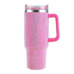 Gobelet isotherme de voyage 40 oz en acier inoxydable 304, double paroi épaissie, motif diamant, haute valeur, pour voiture - Product Image 1