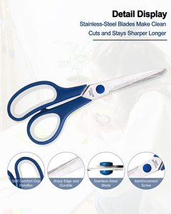 Thủ Công Kéo Bộ 5 Tất Cả Các Mục Đích Sharp Lưỡi Thép Không Gỉ Kéo Văn Phòng Nhà May Vải Kéo Với Ergonomic Xử Lý - Product Image 3