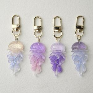 Gradient Jellyfish Keychain Aurora Shimmer Resin Pendant Bag <b>Accessory</b> Decoration Holiday Gift - Product Image 2