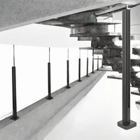 Modernes Premium Aluminium Rahmenloses Glasgeländer Gehärtetes Laminiertes Sicherheitsglas Bodenmontierte Bodenverkleidung für Treppen Villa Apartment