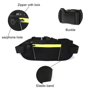 Esporte Correndo Cinto Resistente à Água Fanny Pack Cintura Saco com Banda Ajustável Slim Ultra Light Bounce Fitness Workout Belt Pouch