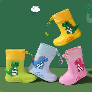 Bottes <span class=keywords><strong>de</strong></span> <span class=keywords><strong>pluie</strong></span> souples épaissies sur mesure pour bébé sangles élastiques antidérapantes imperméables petit dinosaure Design pour l'hiver été automne - Product Image 2