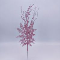 Vente en gros de fleurs artificielles de Noël fruits rouges poudre d'or eau herbe branche feuille usine source directe accessoires de Noël