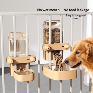 Bebedero Colgante para Perros y Gatos, Dispensador Automático de Agua, Doble Recipiente, Resistente a Altas Temperaturas, Tazón de Plástico para Beber en Jaula - Product Image 1