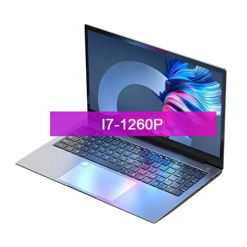 Portátil i7 Core de 12ª generación Intel 1260P 16GB RAM 1TB SSD 15,6 pulgadas Gaming Business Notebook Con Teclado retroiluminado de huellas dactilares