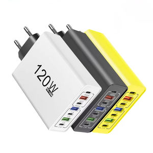 Pengisi daya USB 120W Multi port, pengisi daya Cepat USB Tipe C <span class=keywords><strong>3</strong></span>.0 untuk ponsel Laptop tablet ue/AS colokan - Product Image 1