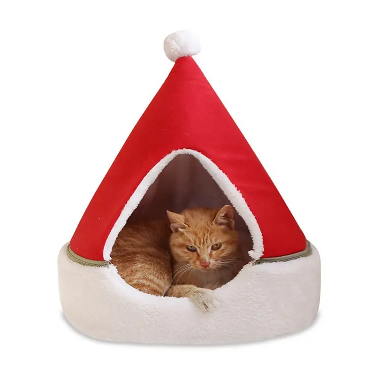 Christmas Creative Wholesale Cat Cave Bed Eco-Friendly Winter New Design Washable Pet Beds