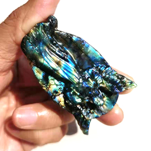 Venta al por mayor piedra curativa tallada artesanías de cristal luz azul labradorita Ángel estatuilla tallas Ángel de cristal - Product Image 2