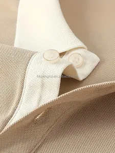 Camisas Formales Unisex Personalizadas con Logotipo Bordado en la Parte Delantera, Tejidas, Transpirables, de Manga Corta, con Botones, de Algodón para Golf - Product Image 3