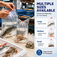 Sac d'expédition pour poissons vivants de taille personnalisée 25*40, 180μm, emballage plastique imprimé pour l'exportation et la distribution commerciale de poissons