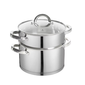 Set di pentole in acciaio inossidabile da cucina con <span class=keywords><strong>3</strong></span>.0 da un quarto di cottura con cestello a vapore 2 strati a buon mercato prezzo di fabbrica - Product Image 1