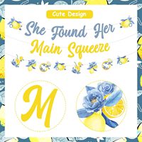 Set Dekorasi Bridal Shower Lemon dan Biru, Spanduk 'She Found Her Main Squeeze', Perlengkapan Pesta Lajang untuk Calon Pengantin