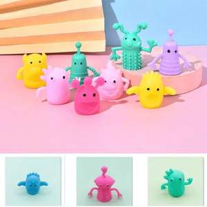 Divertido colorido <span class=keywords><strong>monstruo</strong></span> marionetas <span class=keywords><strong>de</strong></span> dedo elástico suave goma TPR juguete cápsula expendedora novedad muñeca juguetes para niños - Product Image 6