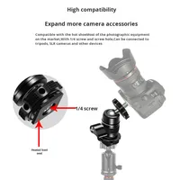 Mini support de moniteur de cardan à tête métallique universel pour appareil photo reflex numérique avec vis 1/4 pouces pour microphone de moniteur de caméra lumière LED