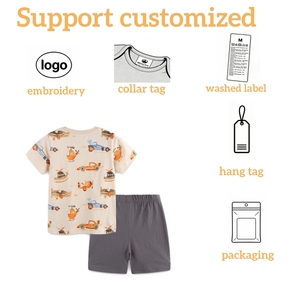 Ensemble pour bébé garçon de style européen et américain, imprimés mignons, pur coton, vêtements pour bébé personnalisés, gamme de tailles multiples, ensembles de vêtements pour bébé - Product Image 2