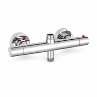 Robinet de douche thermostatique mural en laiton chromé, double anti-brûlure, température constante, mitigeur de douche pour salle de bain