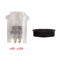 Saklar Tombol Tekan Mikro BaoLian Asli 28mm/24mm 12V/5V LED Bercahaya Bahan Stainless Steel Transparan untuk Mesin Game Arcade Koin DIY