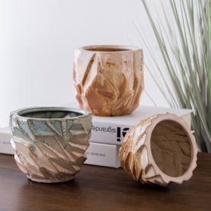 Pot de fleur en céramique en forme de pierre créative Home Garden Art Design Pot de fleur tortue dos bambou géranium Pot de plantation personnalisation - Product Image 2